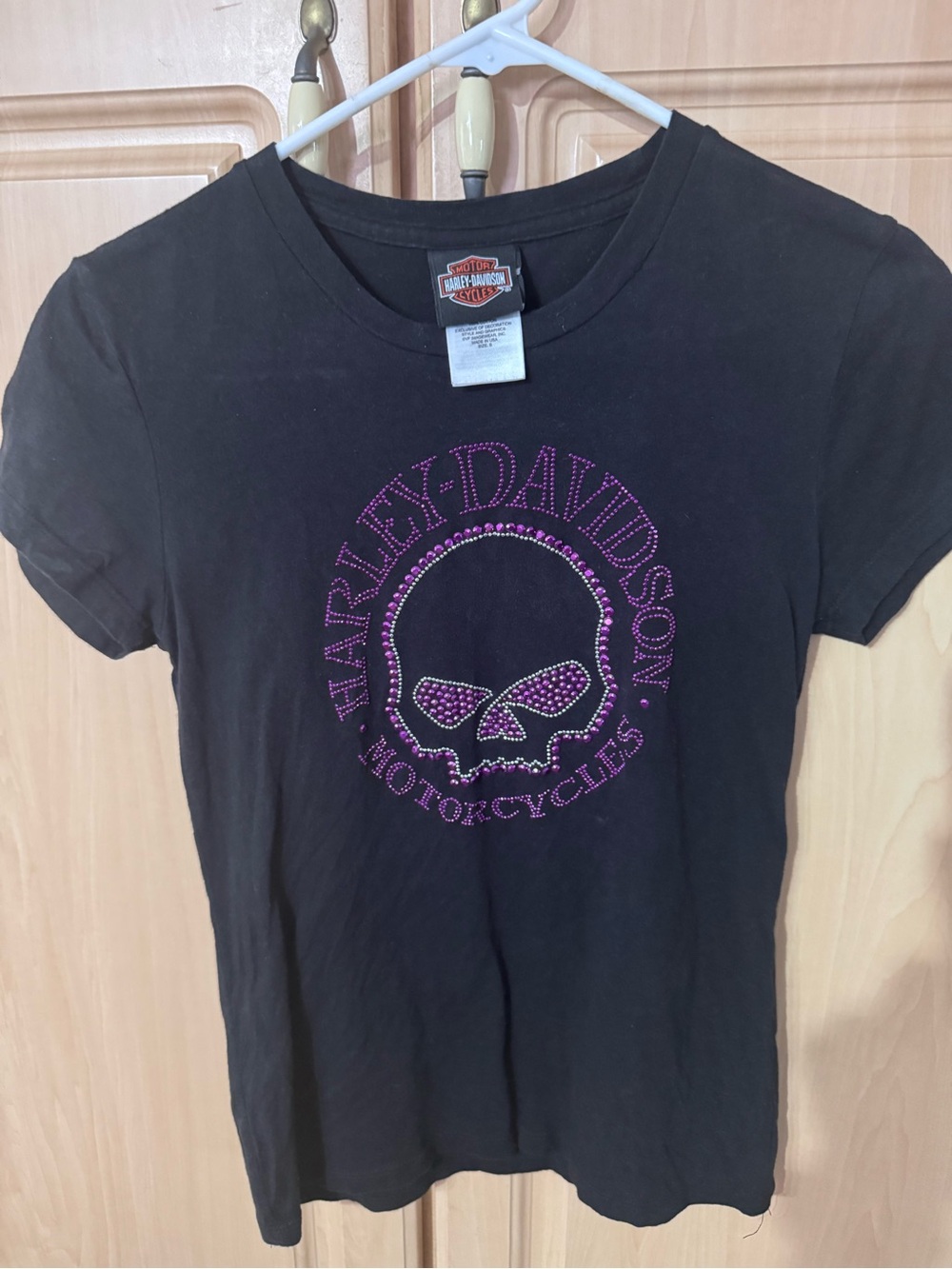 Harley-Davidson Women's Small Rhinestone Willie G Skull T-Shirt